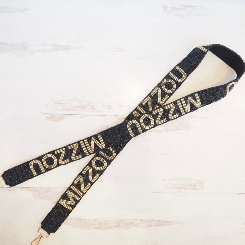 Beaded Mizzou Purse Strap Game Day Collegiate